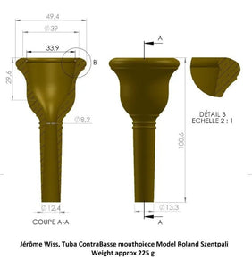 Jerome Wiss “r. Szentpali” Tuba Mouthpieces