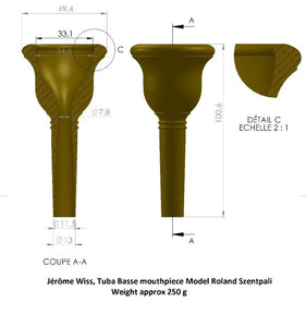 Jerome Wiss “r. Szentpali” Tuba Mouthpieces